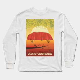 Uluru – Australia Travel Poster Long Sleeve T-Shirt